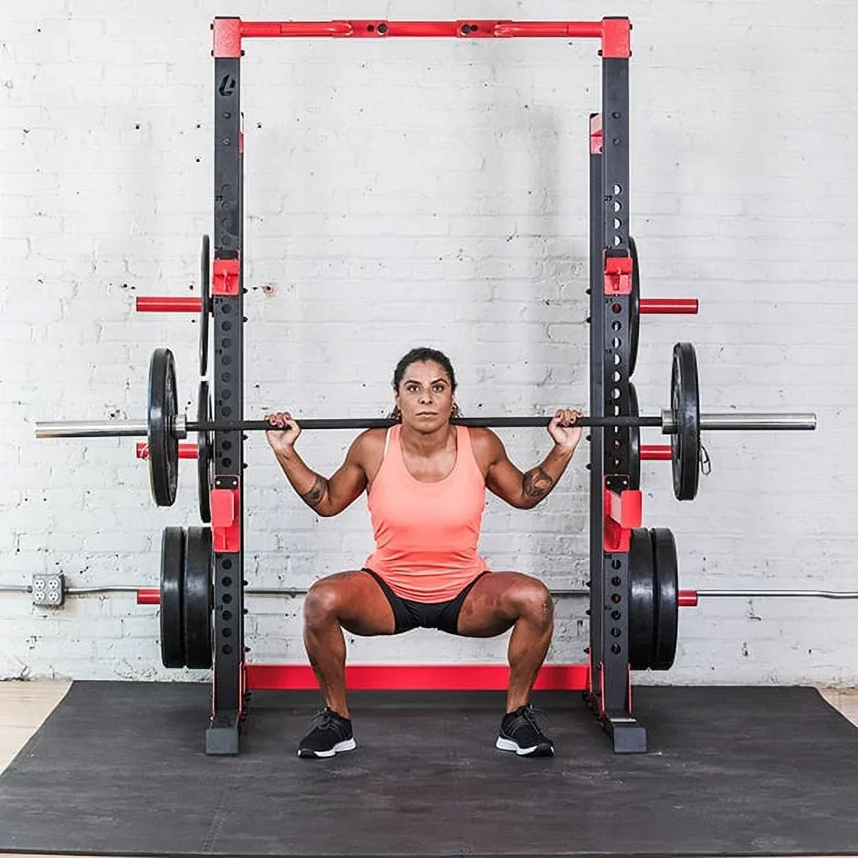 Lifeline Fitness Half Rack Exercise Power Cage, 86.5 in Tall – C1 Pro