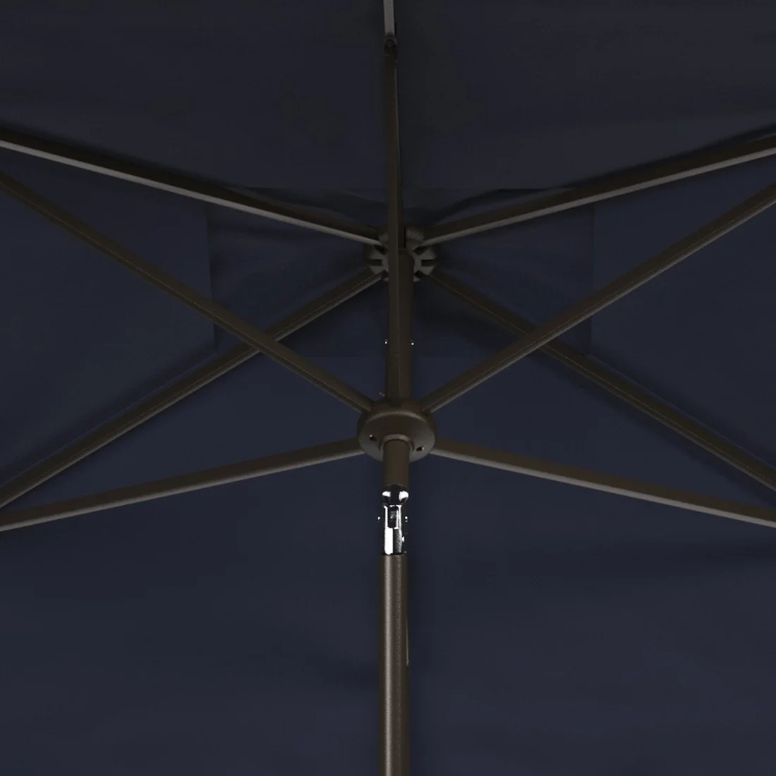 SAFAVIEH Outdoor Collection Venice 6.5 x 10-Foot Rectangle Umbrella Navy/White