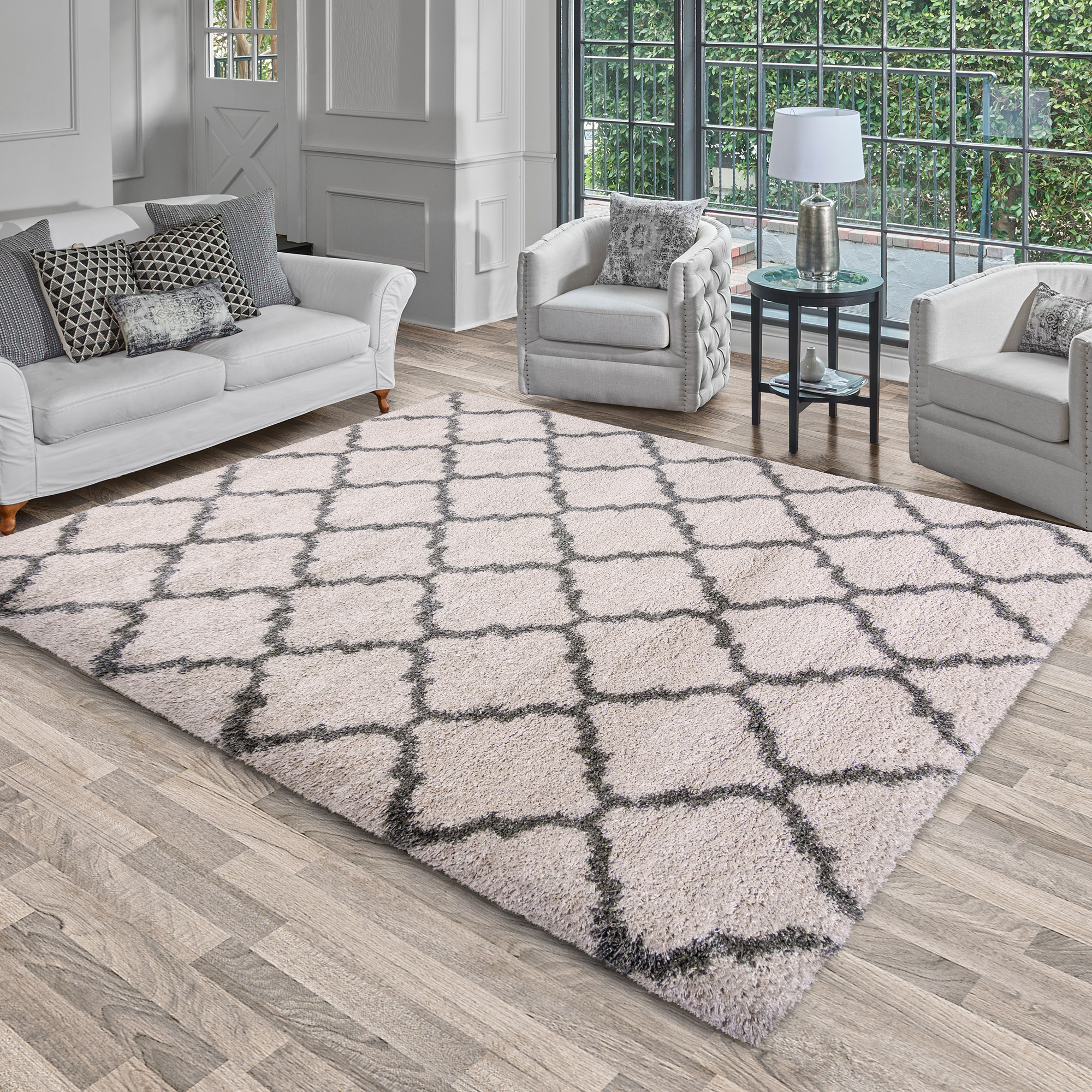 Thomasville Marketplace Luxury Shag Rug Collection, Trellis, 6’6′ x 9’6′
