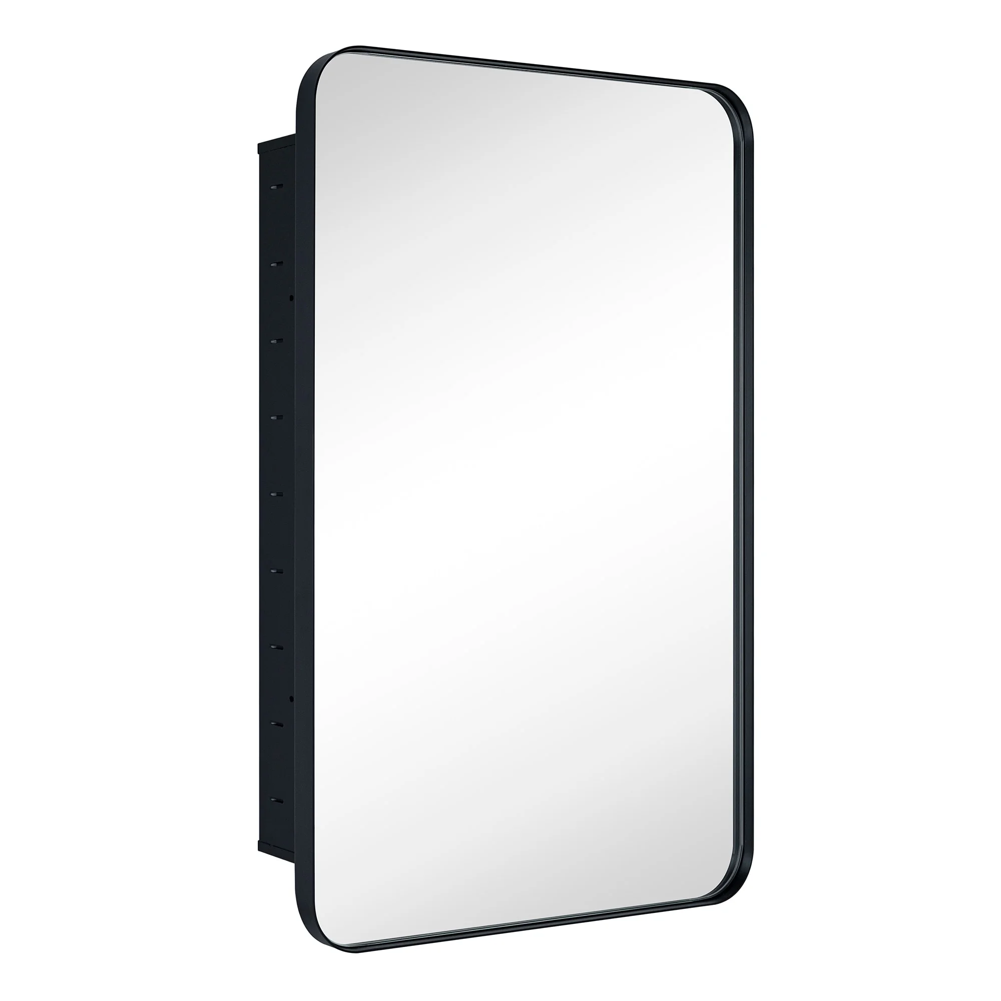 TEHOME WH Recessed Framed Medicine Cabinet with Mirror and Adjustable Shelves 16" x 24" - Chrome