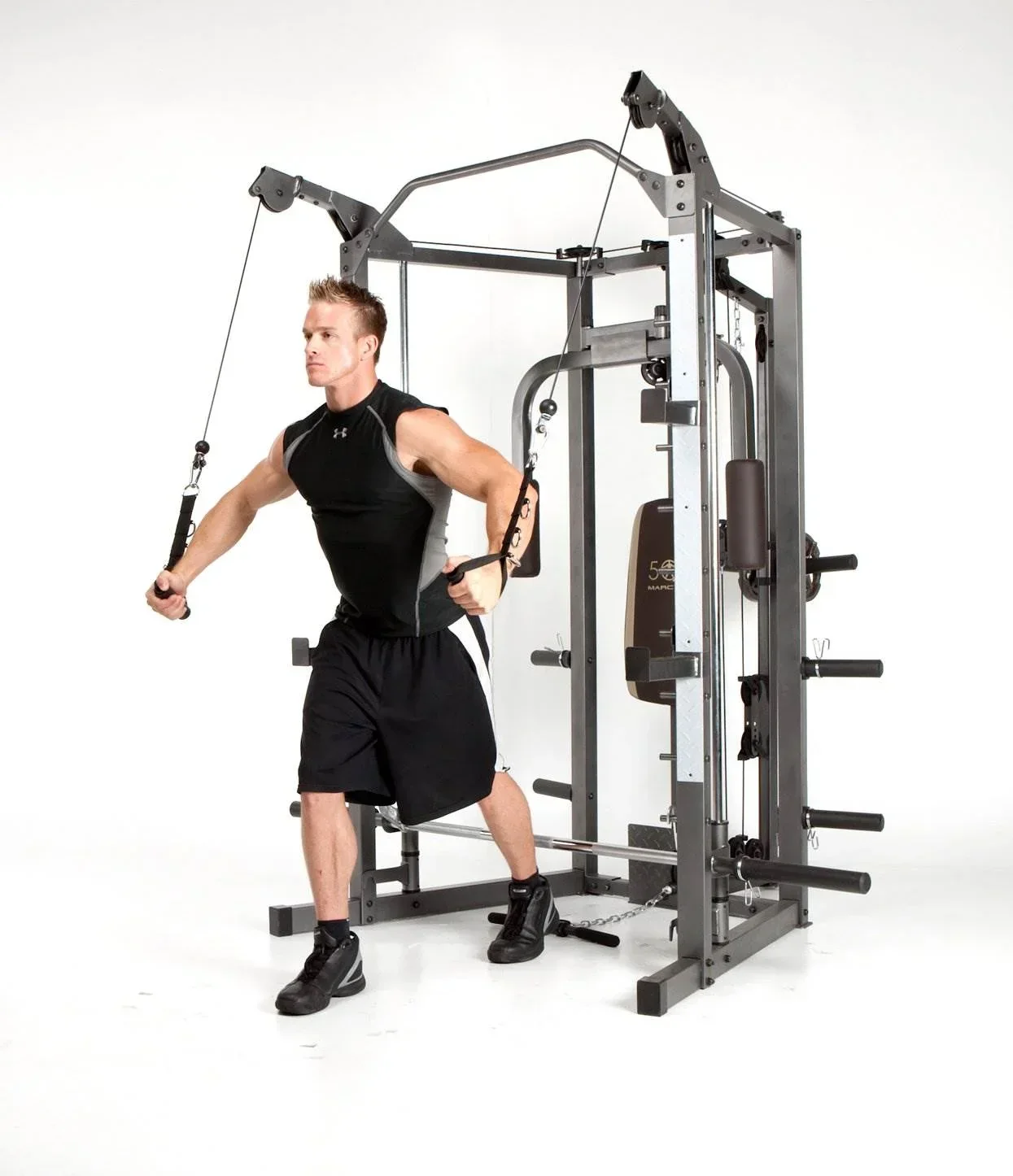 Marcy Full Body Home Exercise Gym, Gray/Brown, 98 x 59 x 82 Inches