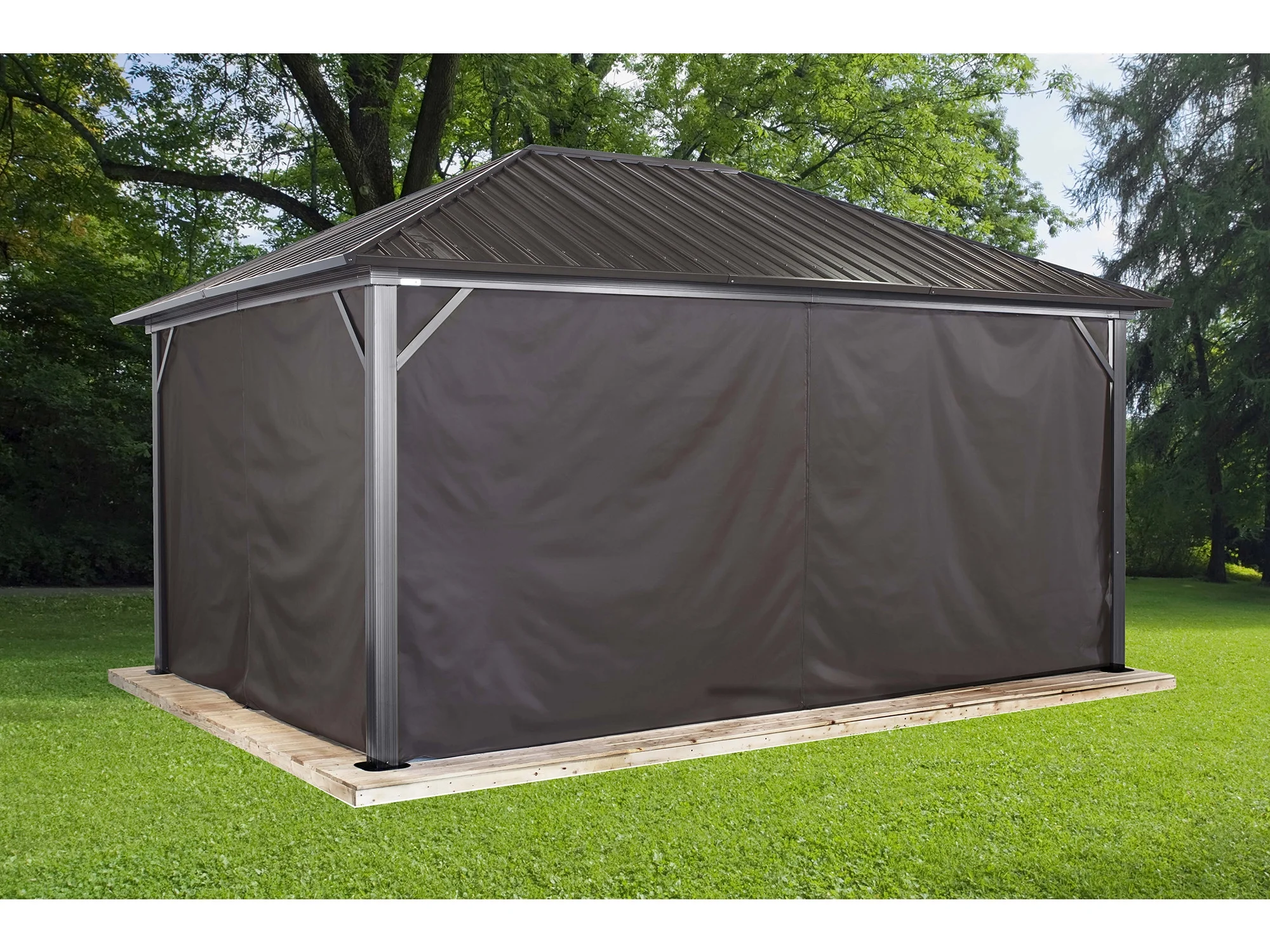 Sojag12' x 12' Brown Outdoor Canopy Sidewalls, Includes Hooks (1 Pack)