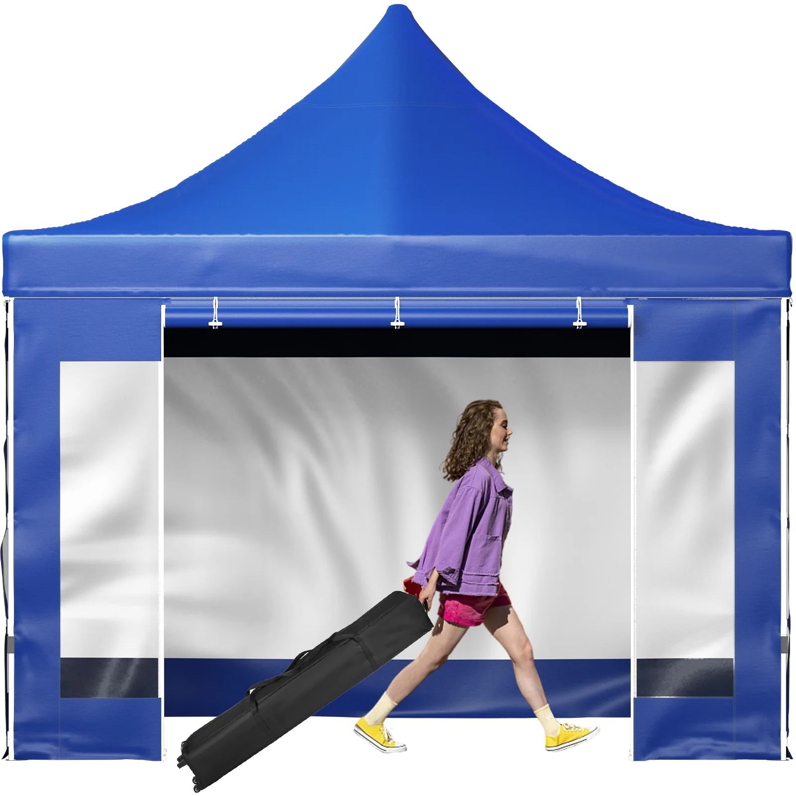 BENTISM 10' x 10' Instant Pop Up Gazebo Tent, Adjustable Height with UV Resistant