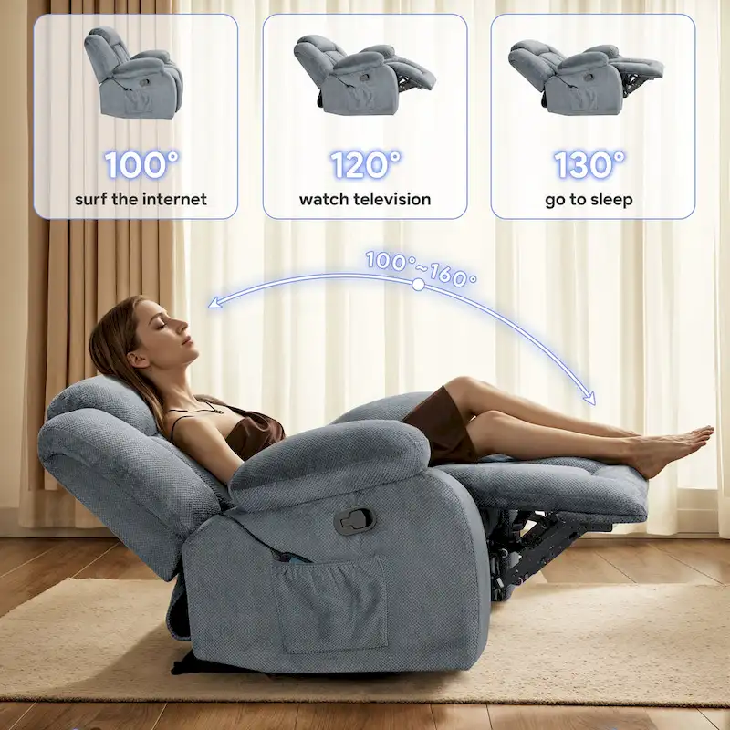 Super Comfortable Standard Size Heating and Massage Recliner Chair