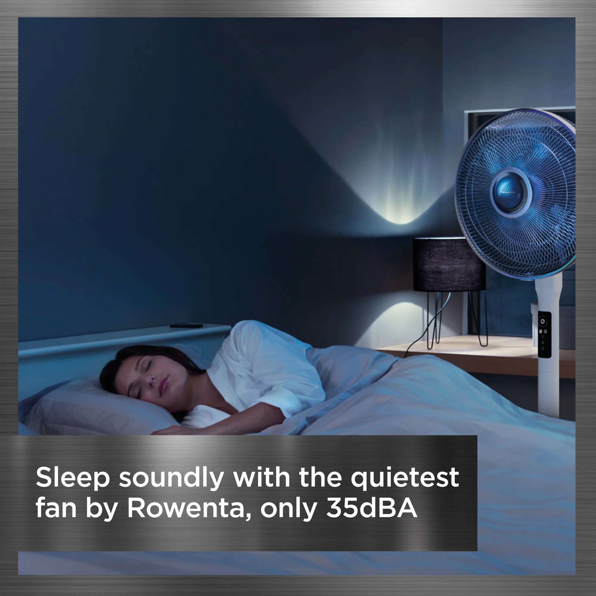 Rowenta Turbo Silence Standing Floor Fan with Remote, 53 Inch, Portable, 5 Speeds, VU5670