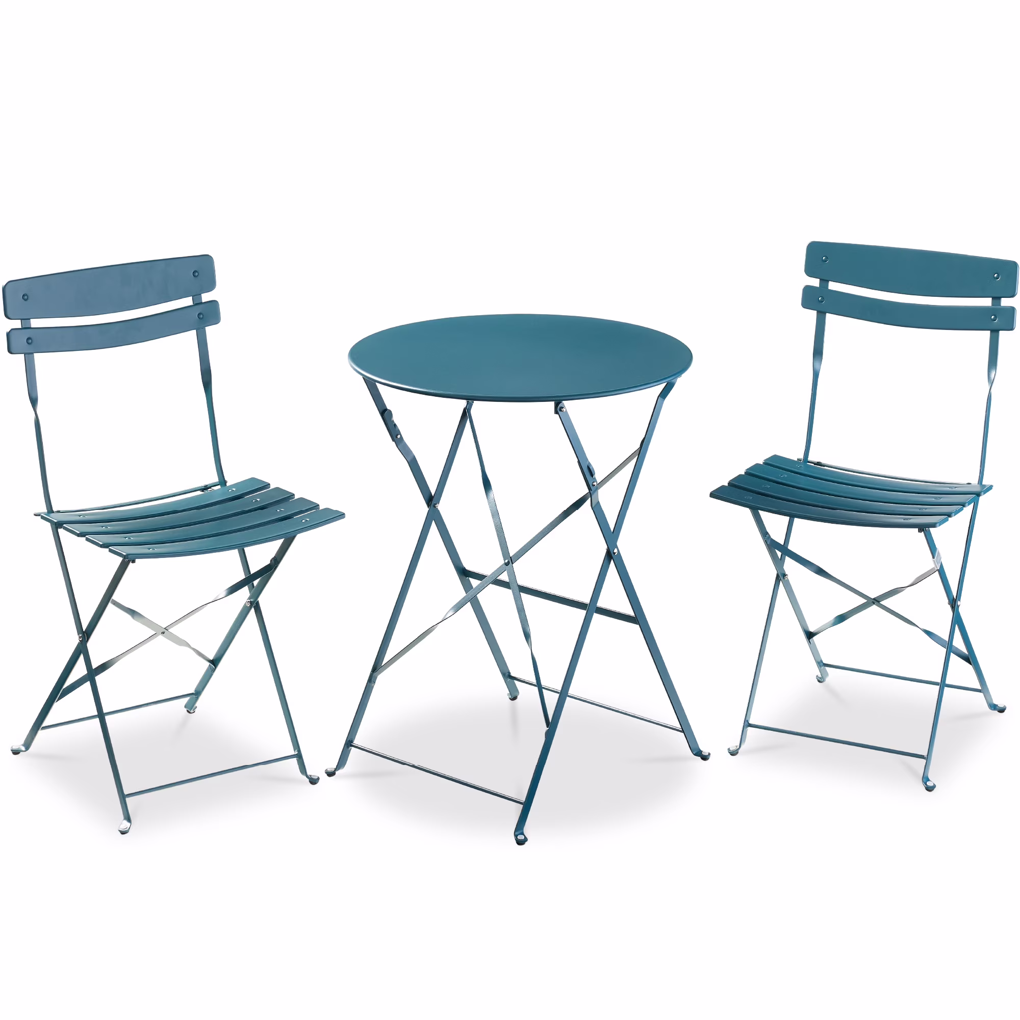Best Choice Products 3-Piece Small Bistro Set, Folding Patio Furniture Set of 2 Chairs and Table - Black
