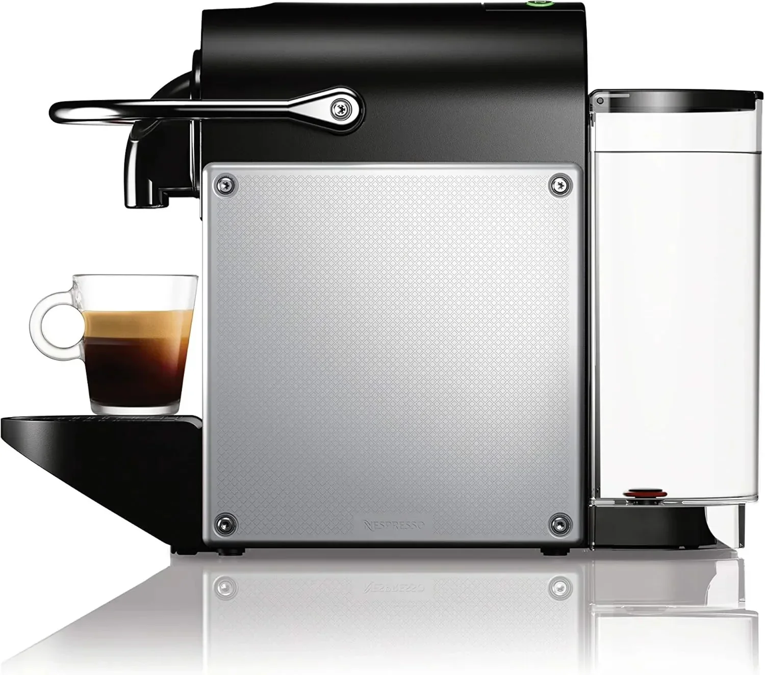 Nespresso Pixie espresso machine by DeLonghi, 19-bar pump, compact aluminum design, silver, 1100 ml