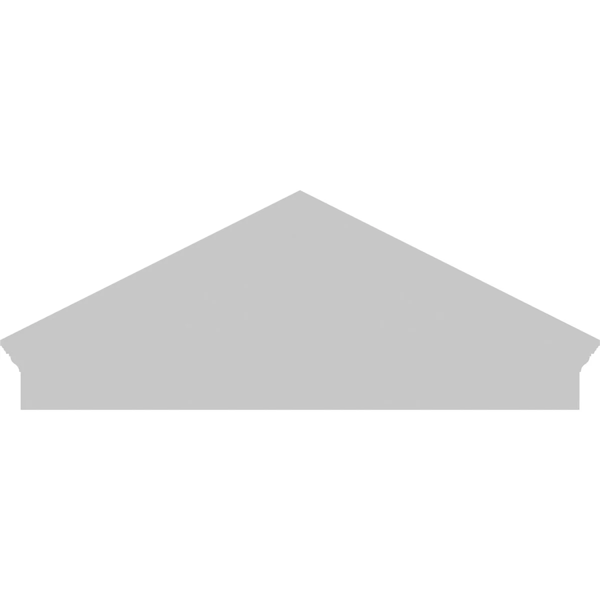 Ekena Millwork 52"W x 19-7/8"H x 2-3/4"P (Pitch 6/12) Peaked Cap Sunburst Architectural Grade PVC Combination Pediment