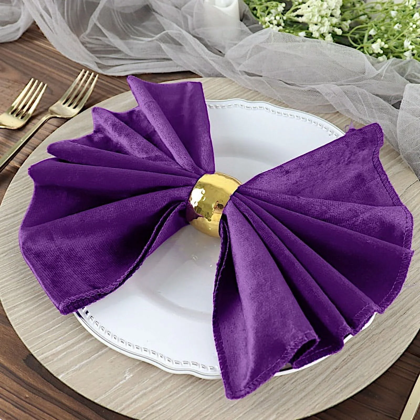 BalsaCircle 100 Pieces 20" x 20" Navy Blue Premium Velvet Napkins Linens