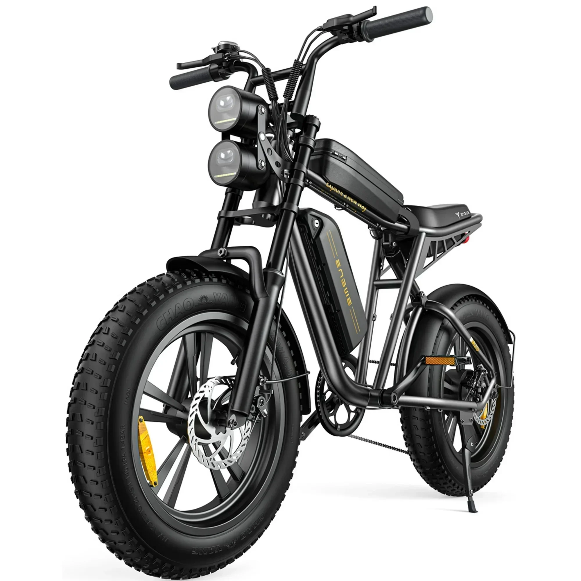 AKEZ Adult Electric Bike 1000W 28 mph 48V 13A 20*4.0in Fat Tire Full Suspension 7-Speed - M20