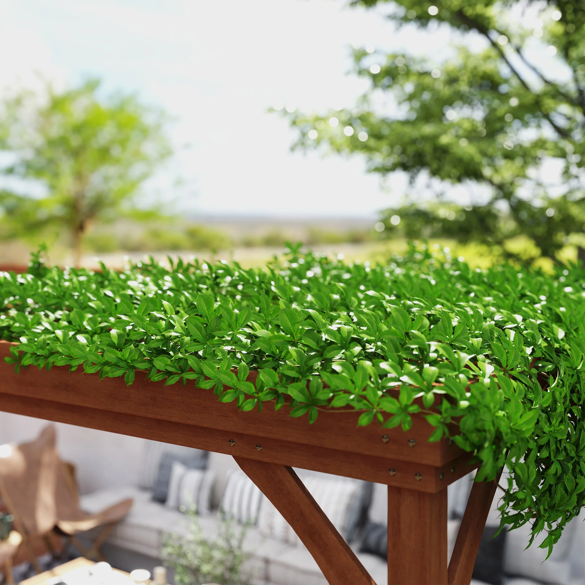 Outsunny 12' x 20' Outdoor Wood Pergola, Climbing Vine Gazebo, Brown