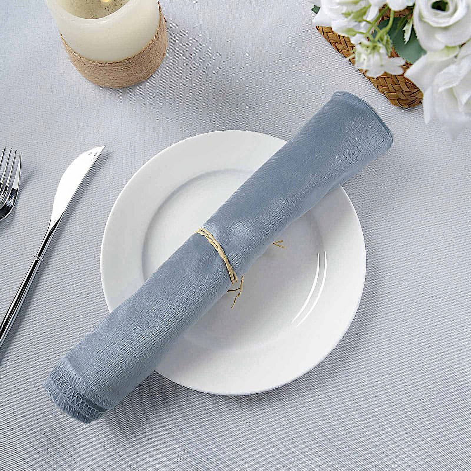 BalsaCircle 100 Pieces 20" x 20" Navy Blue Premium Velvet Napkins Linens