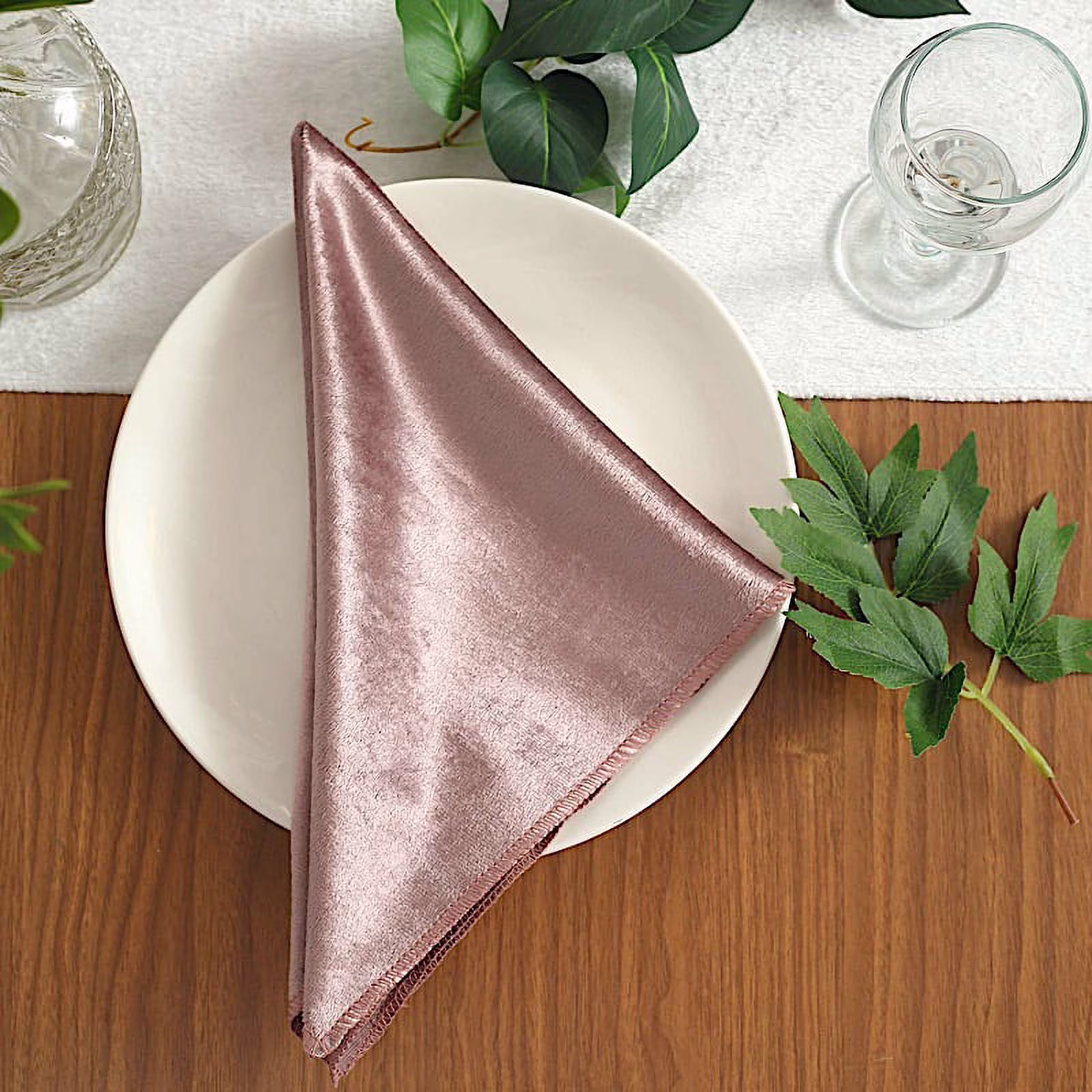 BalsaCircle 100 Pieces 20" x 20" Navy Blue Premium Velvet Napkins Linens