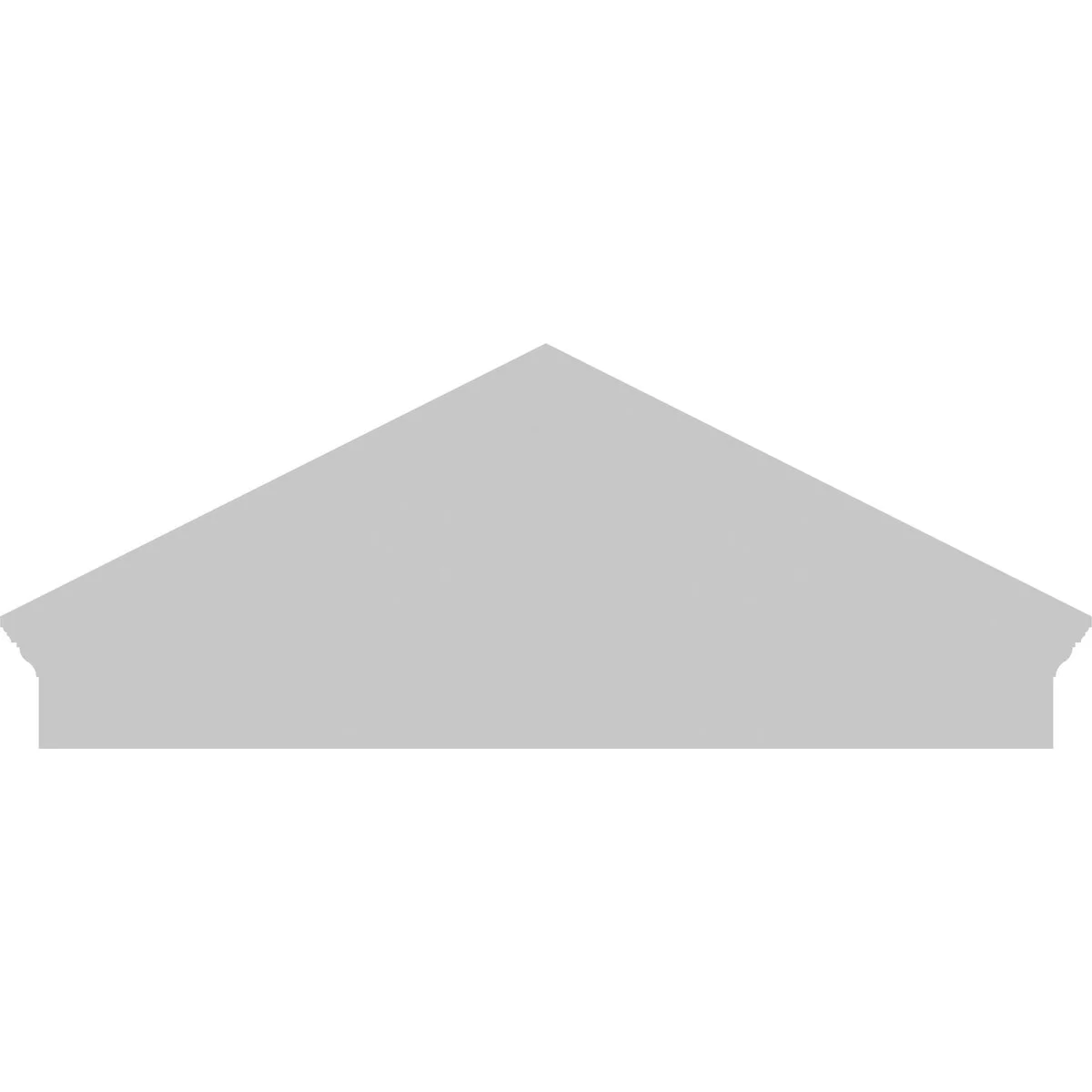 Ekena Millwork 52"W x 19-7/8"H x 2-3/4"P (Pitch 6/12) Peaked Cap Sunburst Architectural Grade PVC Combination Pediment