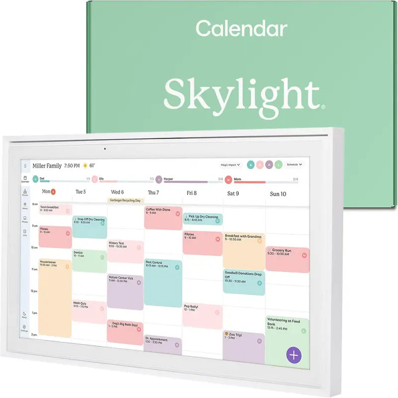 Skylight 15-Inch Digital Wall Planner And Family Chore Board – Interactive 2025 Calendar Display