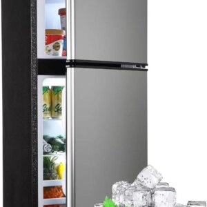 Apartment Size Refrigerator, 3.5 Cu.Ft Samll Refrigerator with Freezer Suitable for Home and Apartments, Freestanding