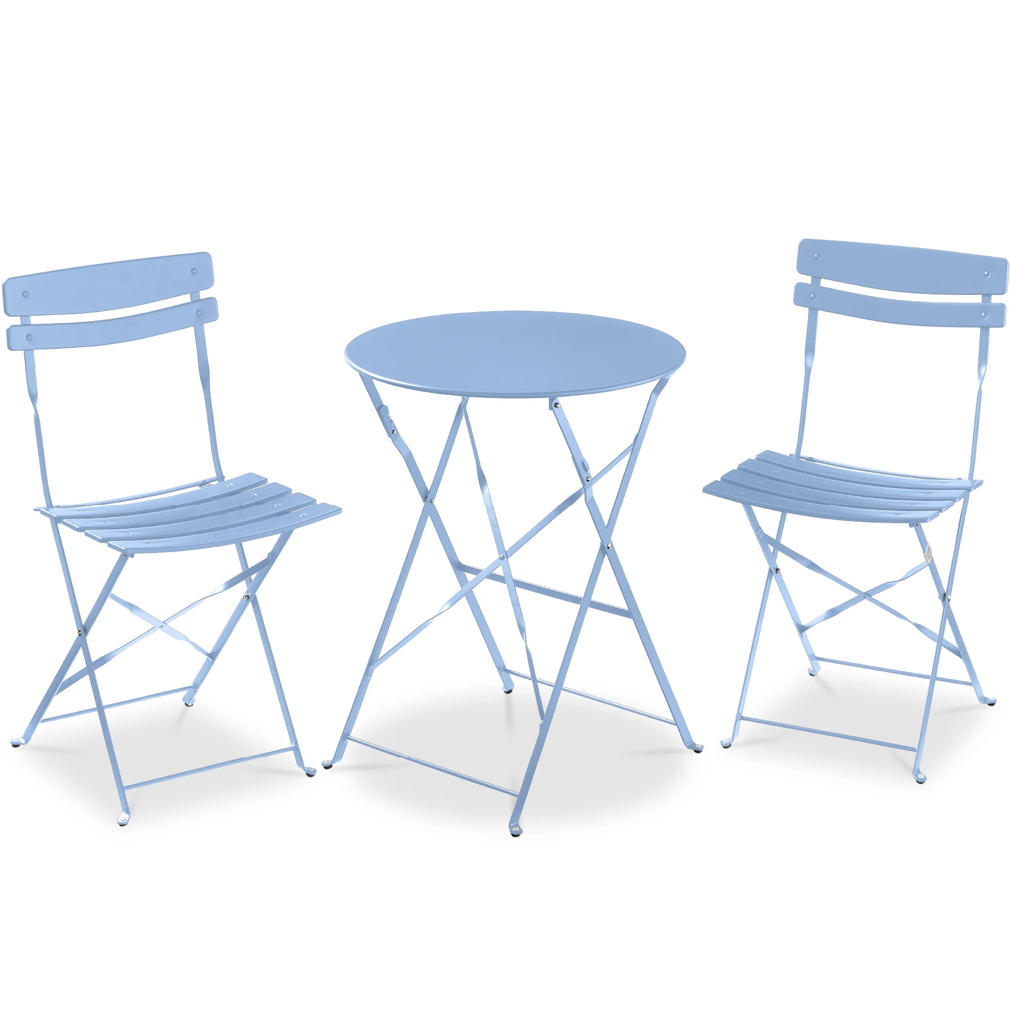 Best Choice Products 3-Piece Small Bistro Set, Folding Patio Furniture Set of 2 Chairs and Table - Black