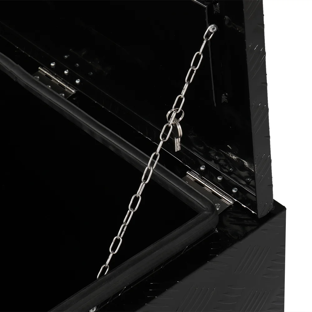 IVV Aluminum Truck Trailer Tool Box Pickup Underbody Truck Bed Storage Toolbox RV Trailer Organizer with T-Handle Latch Dual Lock Keys - Black, 42"L x 18"W x 17"H