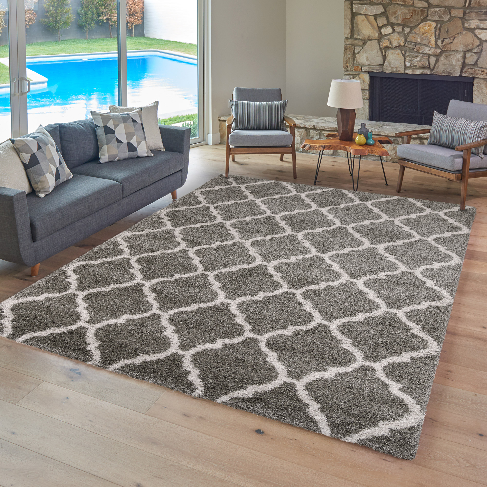 Thomasville Marketplace Luxury Shag Rug Collection, Trellis, 7’10” x 10′