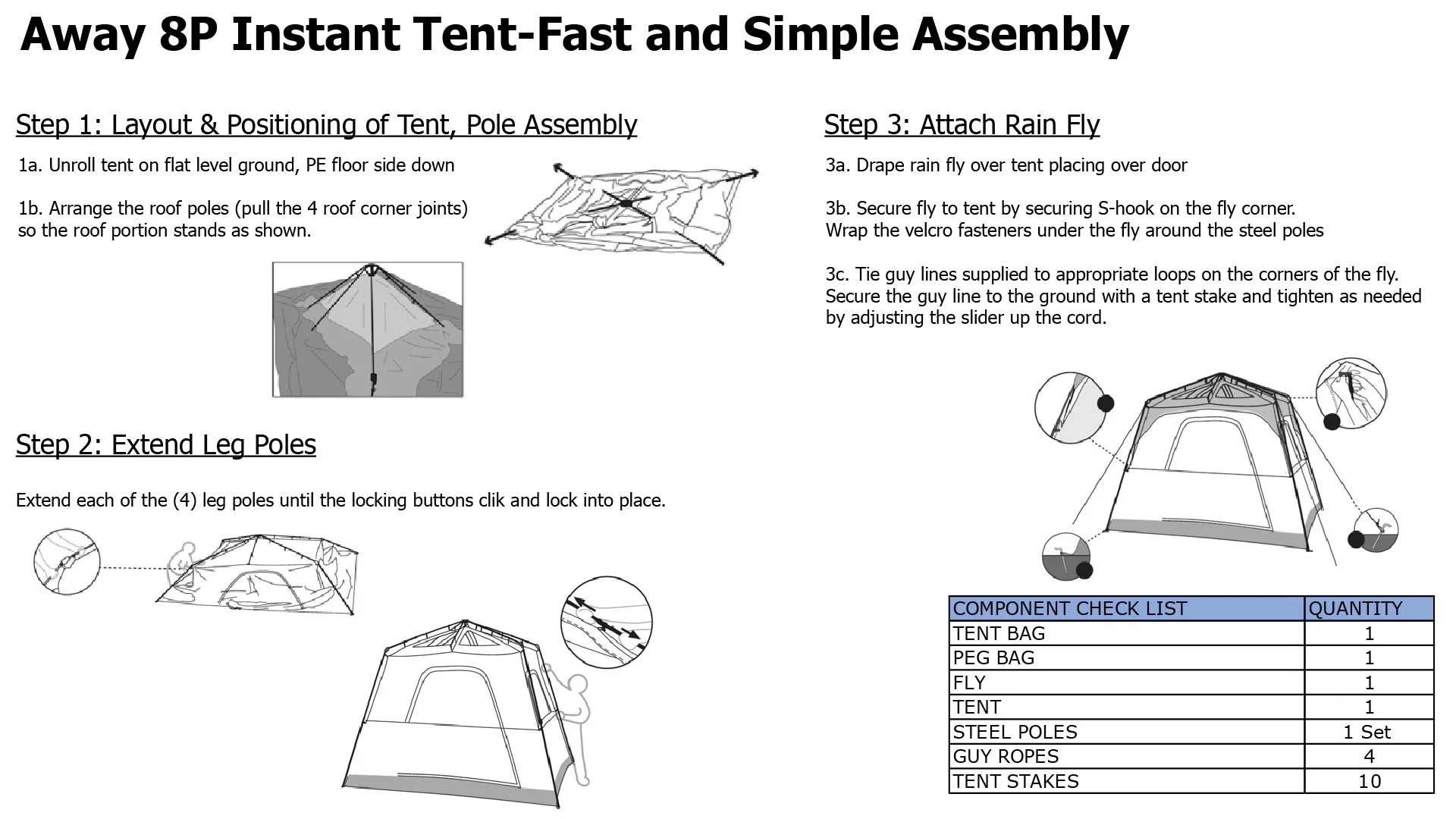 OMNICORE DESIGNS Instant8 Instant Cabin Tent - 13' x 9' Sleeps 8