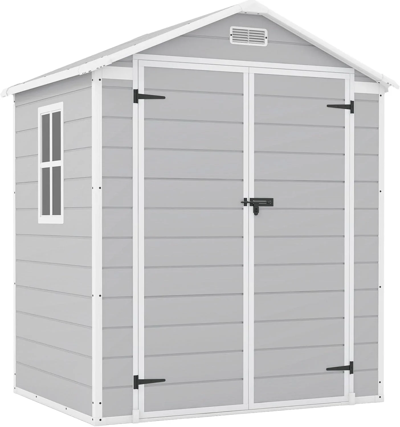 Patiowell 6×4 FT Plastic Outdoor Storage Shed with Floor, Resin Outdoor Storage Shed