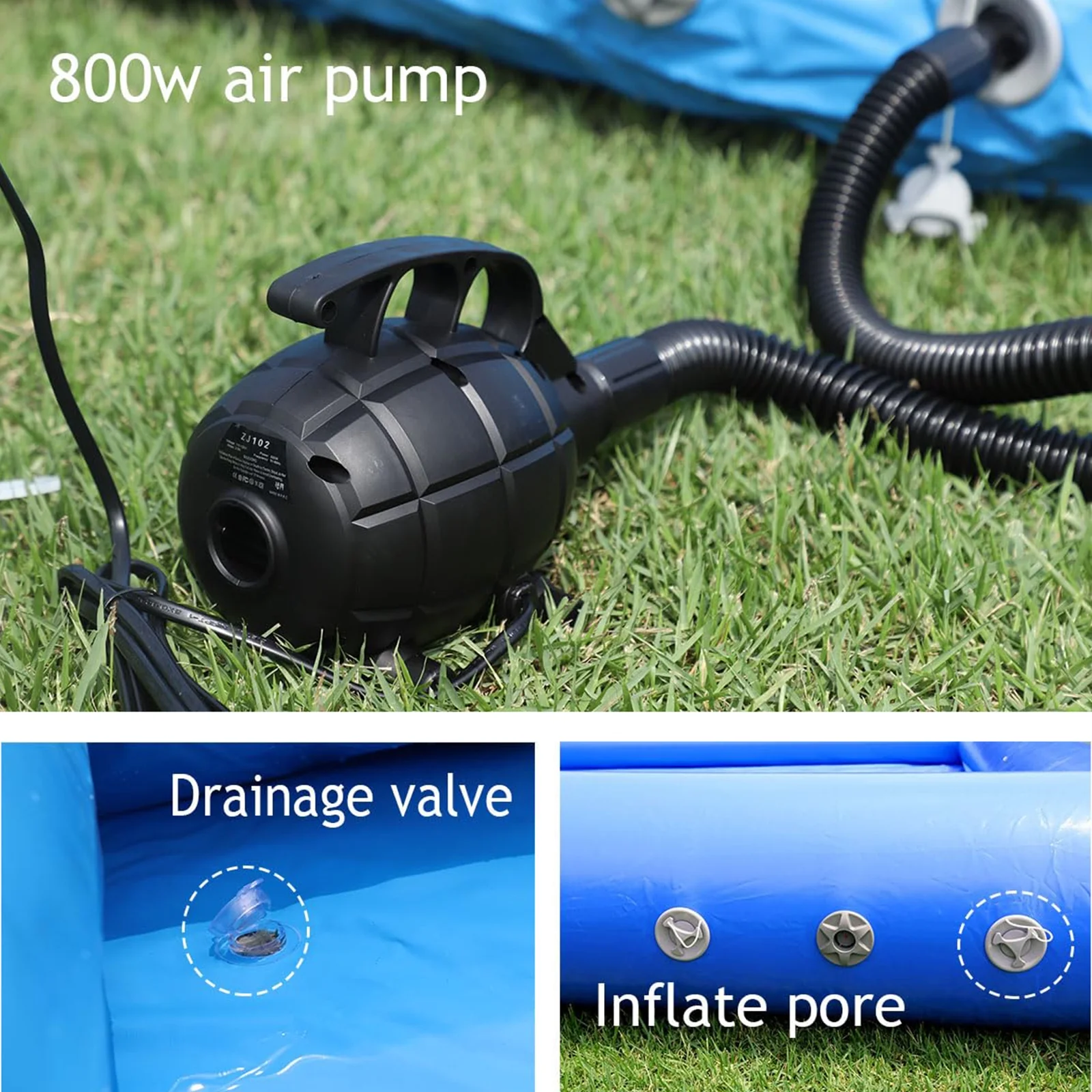 Relunch 33FT Inflatable Volleyball Court, 2 in 1 Volleyball Pool Football Court Water Soccer Field with 800W Blower for Beach Backyard Outdoor Summer Party,33ft(L) x 16.5ft(W) x 7ft(H)