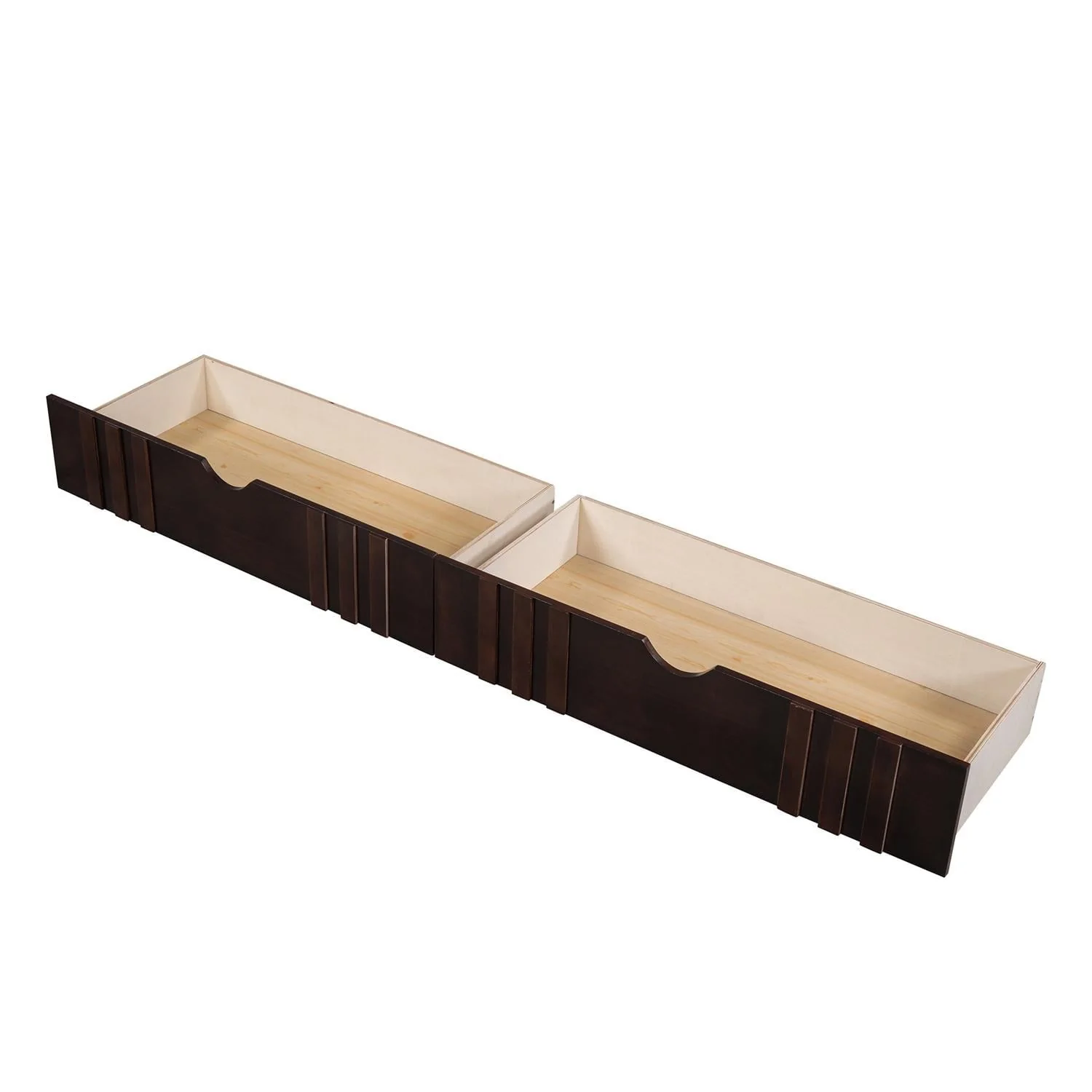 Twin Size Daybed Wood Bed with Two Drawers, Solid Wood Captains Bed Sofa Bed Frame for Kids/Teens/Adults, No Box Spring Required, Espresso 78.6''L x 41.2''W x 34''H