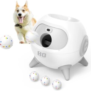 iRetriever Dog Ball Launcher with 4Pcs Balls, Automatic Obstacle Avoidance Dog Ball Launcher Suitable for Medium & Large Dogs