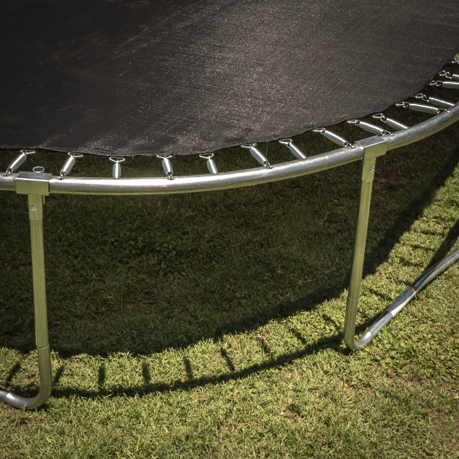 Jumpking Oval 10′ x 15′ Trampoline, with Two Basketball Hoops, Blue/Yellow