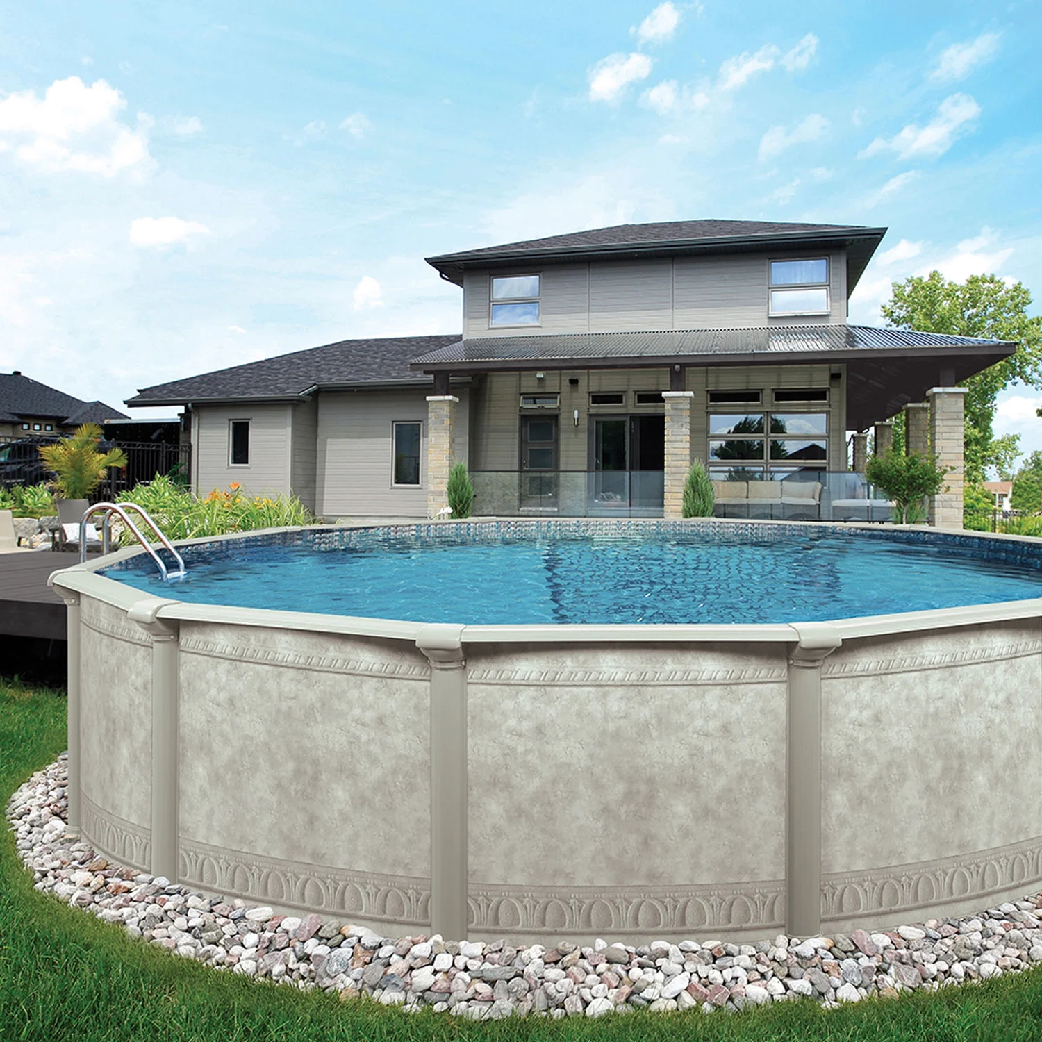 Aquarian Phoenix 18' x 52" Steel Frame DIY Family Size Above Ground Pool