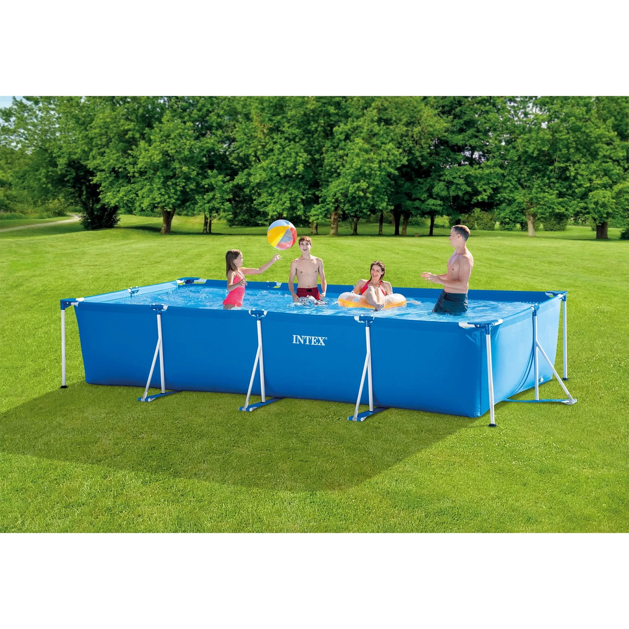Intex 14.75' x 33" Rectangular Frame Above Ground Outdoor Swimming Pool