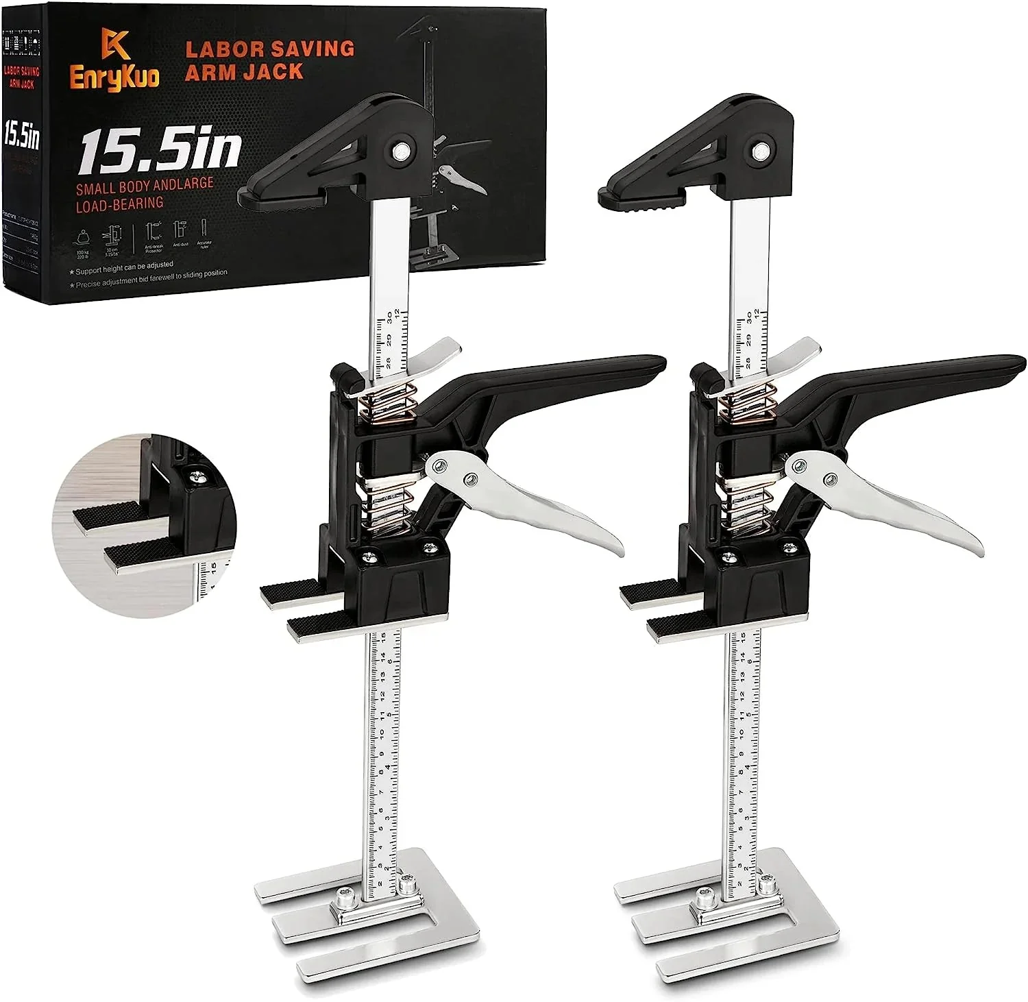 Labor Saving Arm Jack 2 Pack, 15.5 Inch Multifunctional Furniture Lifter Jacks
