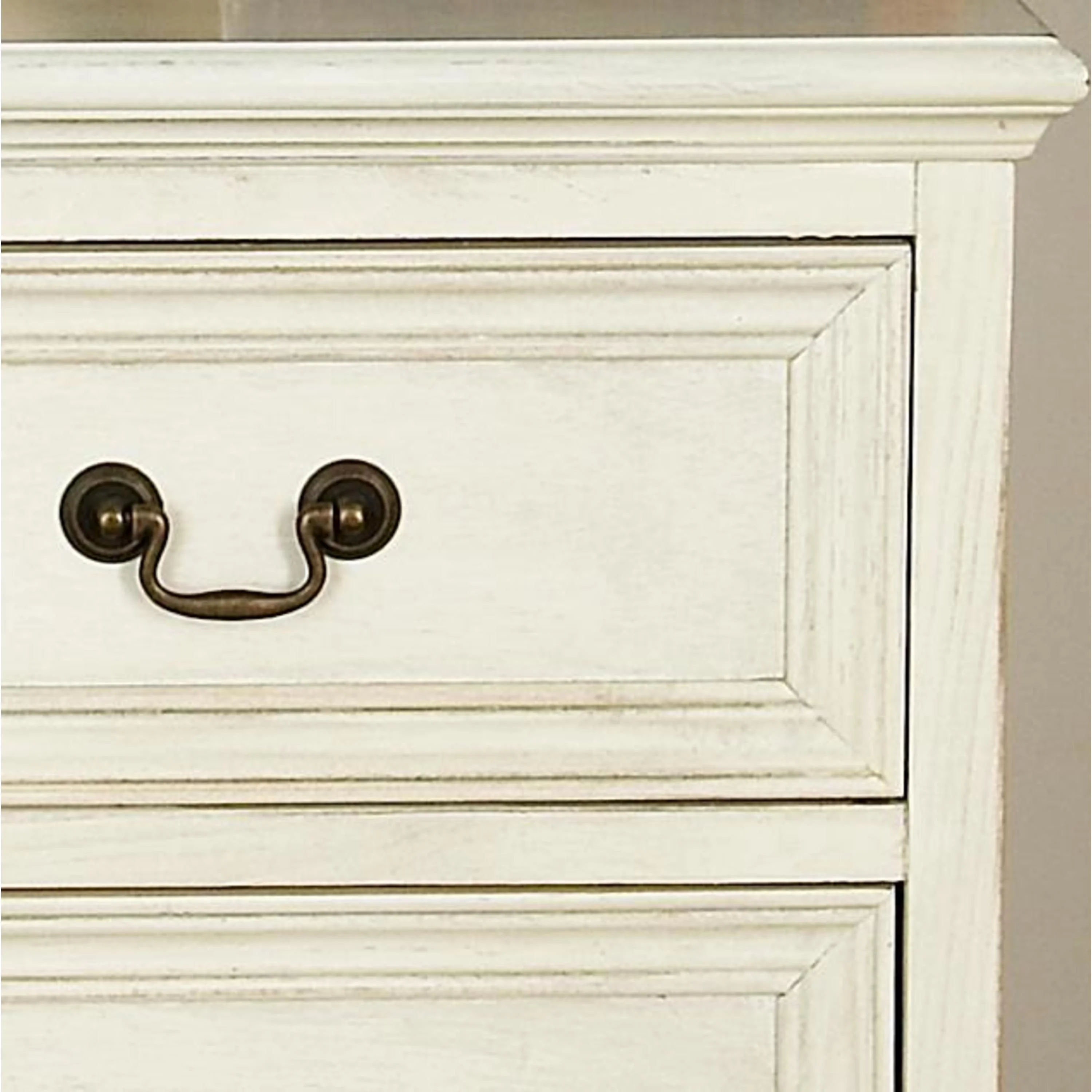 DecMode 17" x 25" Cream Wood 3 Drawer Cabinet, 1-Piece