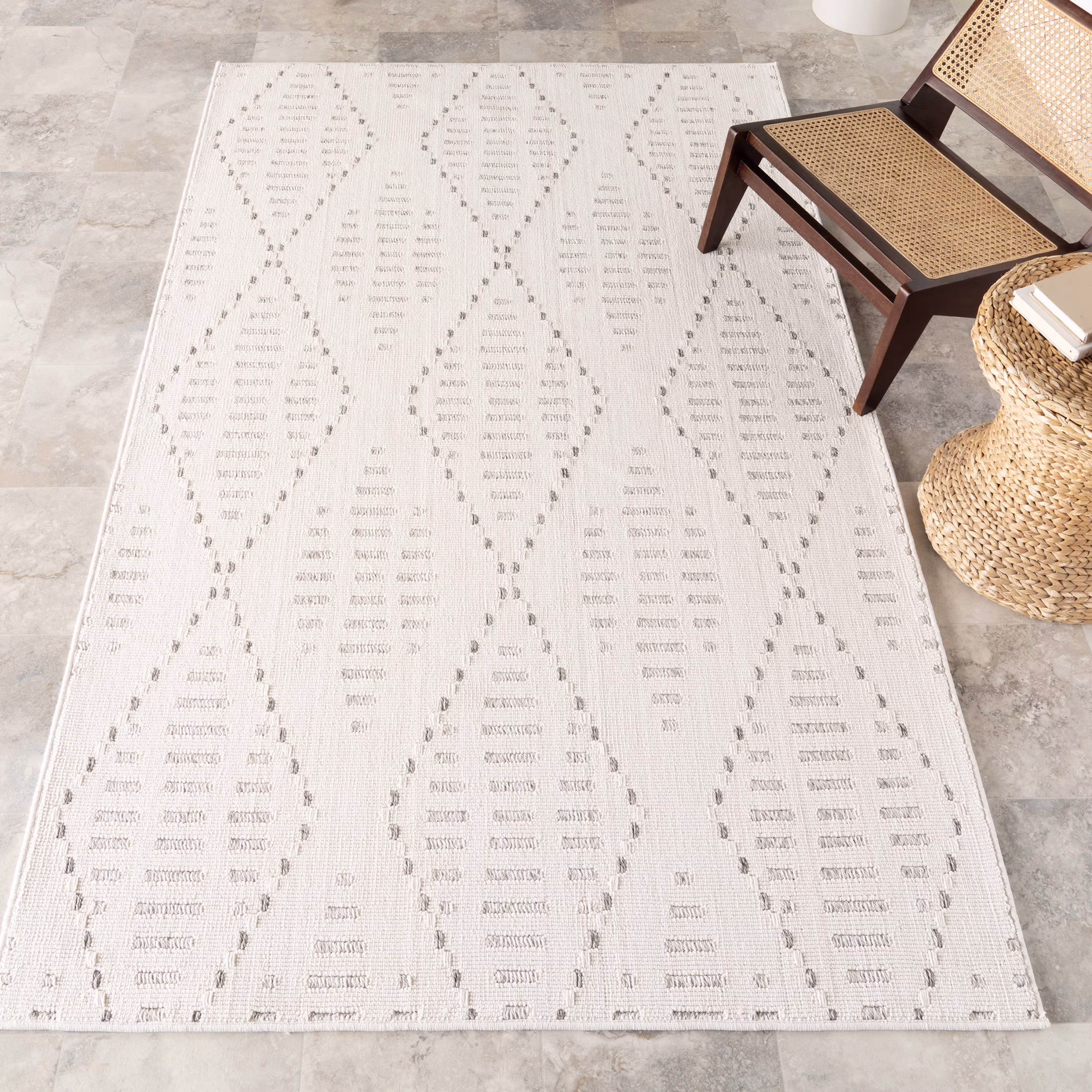 nuLOOM Hestia Trellis Indoor/Outdoor Area Rug, 9′ x 12′, Hestia Cream