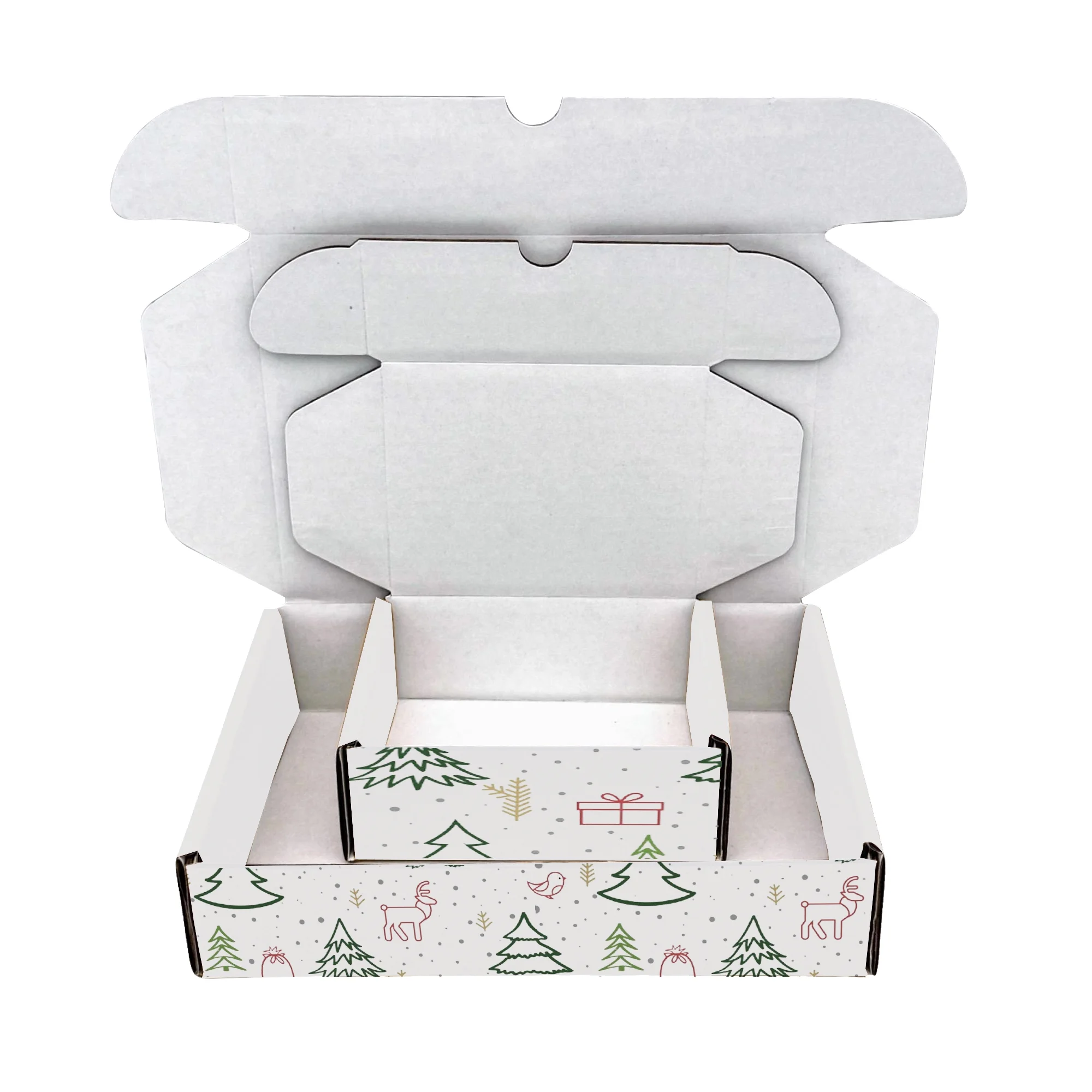 Ucanpack Christmas Packing Boxes 11 x 7 x 3" - 50 Pack Winter Forest Printed Holiday Boxes - Holiday Shipping Box Made In USA Holiday Box Corrugated Shipping Boxes