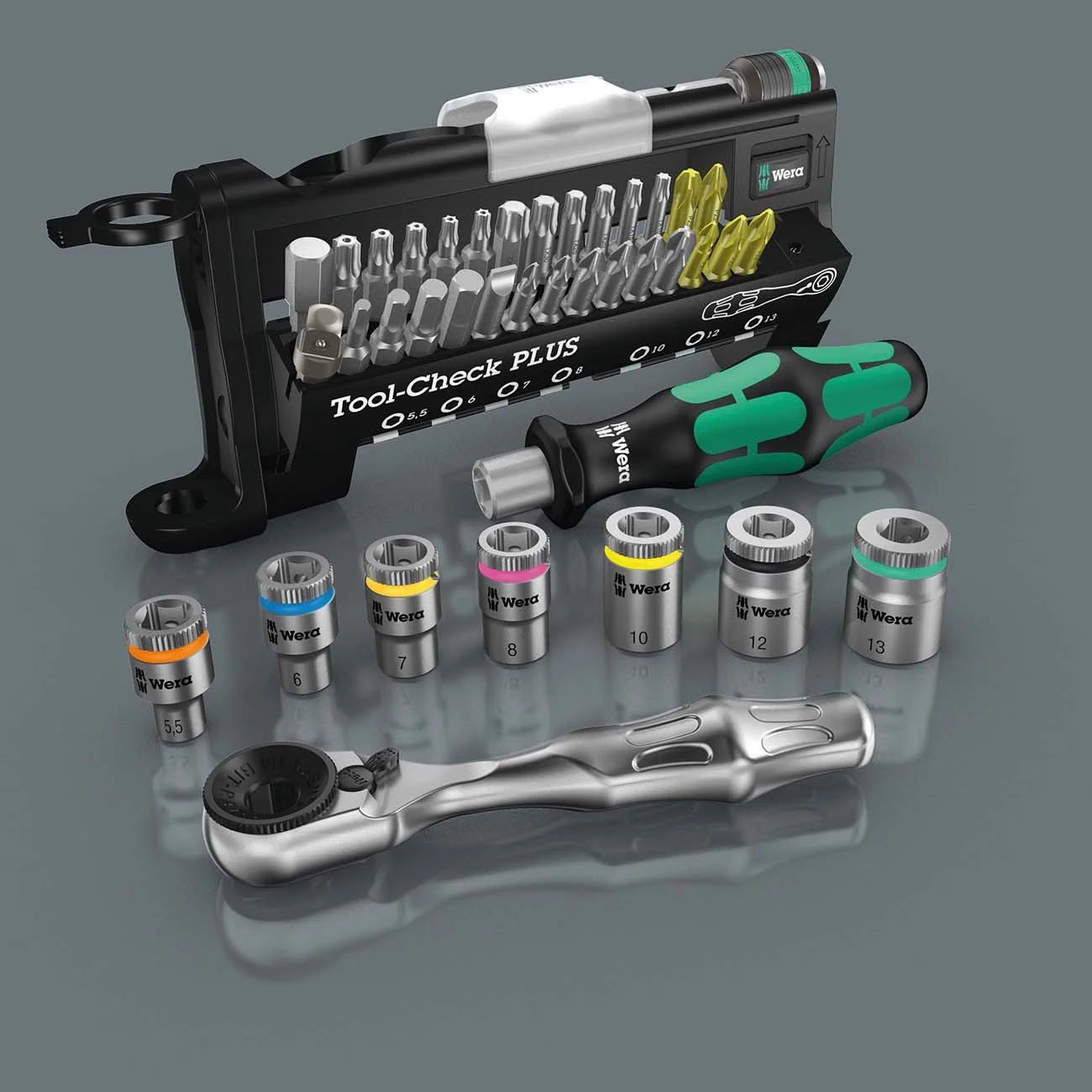 Wera 056491 Tool-Check Plus Bit Ratchet Set with Sockets – Imperial