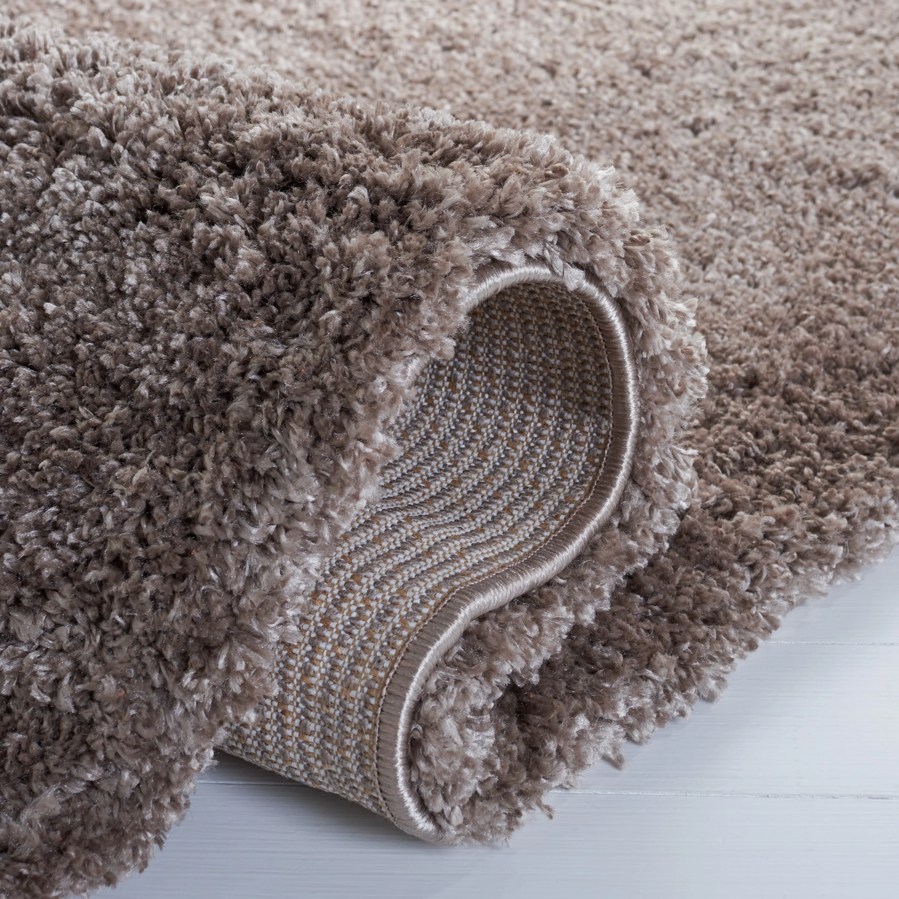 SAFAVIEH Colorado Tarek Solid Shag Runner Rug, Champagne, 2'3" x 8'