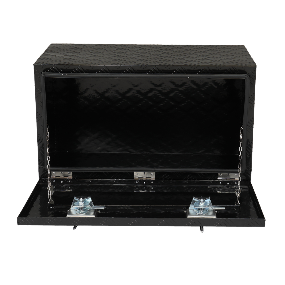 IVV Aluminum Truck Trailer Tool Box Pickup Underbody Truck Bed Storage Toolbox RV Trailer Organizer with T-Handle Latch Dual Lock Keys - Black, 42"L x 18"W x 17"H