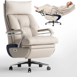 M80 Dual Motor Executive Office Chair with Footrest, Big & Tall, 420lbs, Beige