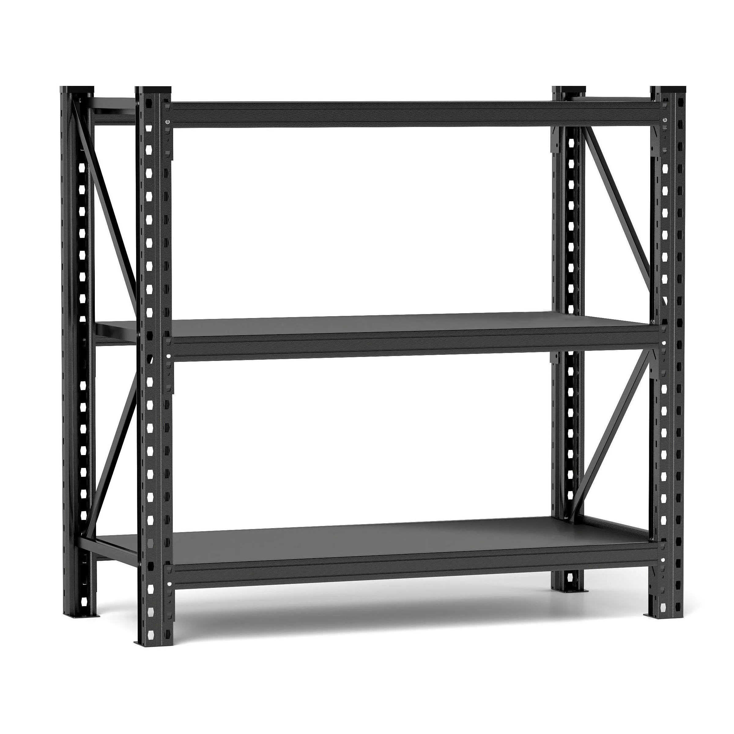 IVV 3-Tier Heavy Duty Steel Rack, 5000LBS Weight Capacity, Adjustable Metal Shelving Unit for Garage, Basement, Kitchen, Warehouse, 51.2"W x 23.6"D x 47.3"H, Black