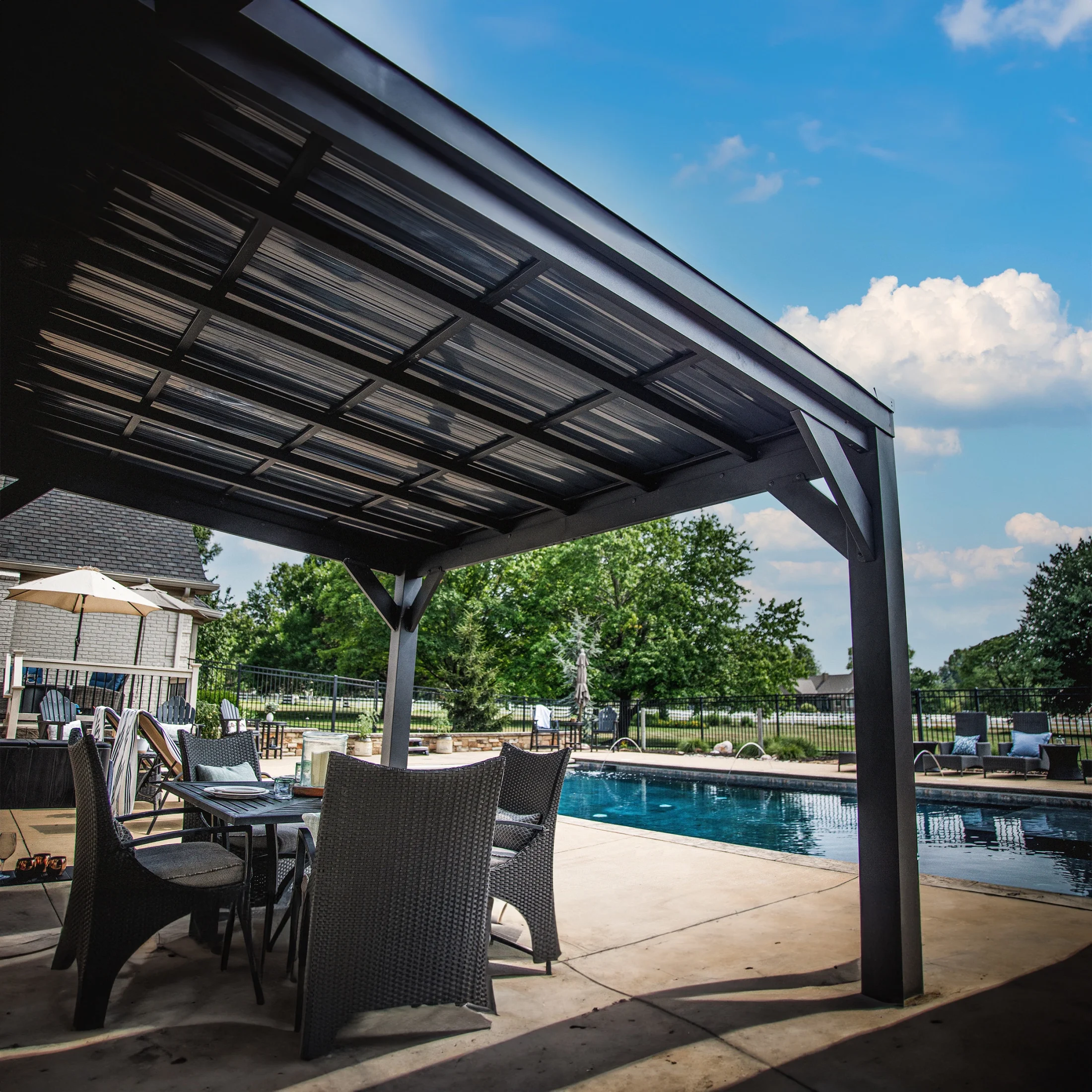 Backyard Discovery Stonebridge 12' x 9.5' Galvanized Steel Gazebo, Steel Roof, PowerPort