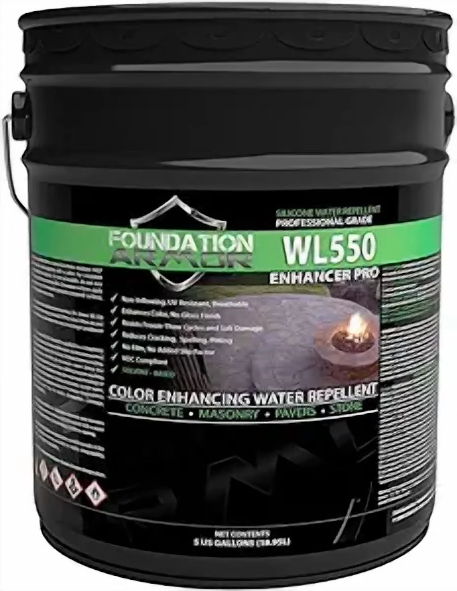 Armor Matte Wet Look Enhancer Sealer for Concrete, Brick, Pavers, Stone, and Slate – WL550-5 Gallon