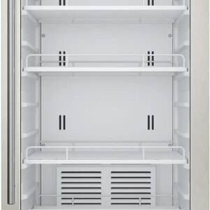 22" Wide 10.1 Cu. Ft. Commercial Beverage Merchandiser – Stainless Steel, Temp Alarm, Reversible Door