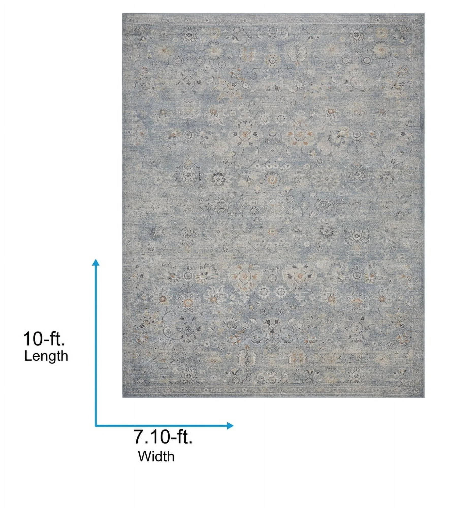 Livabliss Alpharetta Vintage Floral Area Rug,5'3" x 7',Cream/Gray