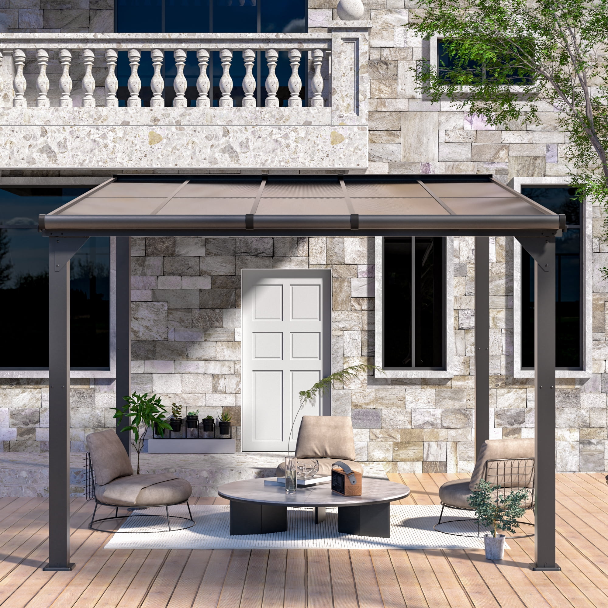 Jaxpety 14 x 10 ft. Hardtop Gazebo Outdoor Awnings for Patio, Backyard, Porch