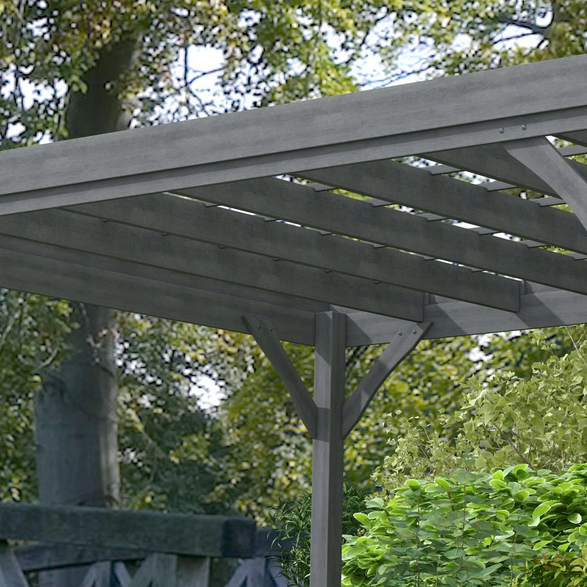 Outsunny 10' x 12' Outdoor Wood Pergola, Climbing Vine Gazebo, Gray