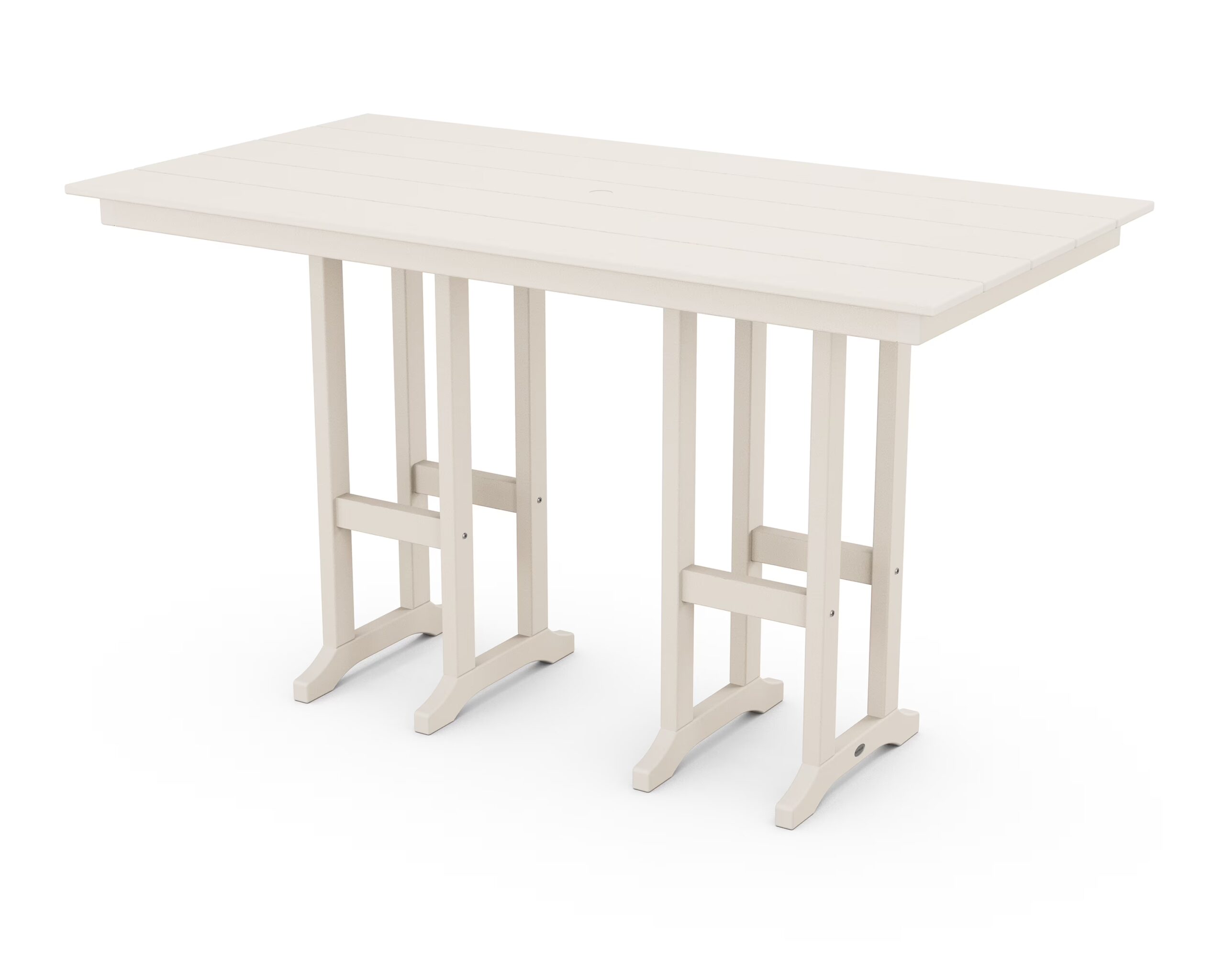 POLYWOOD 37" x 72" Farmhouse Patio Bar Table with Weather-Resistant Design, Slate Grey