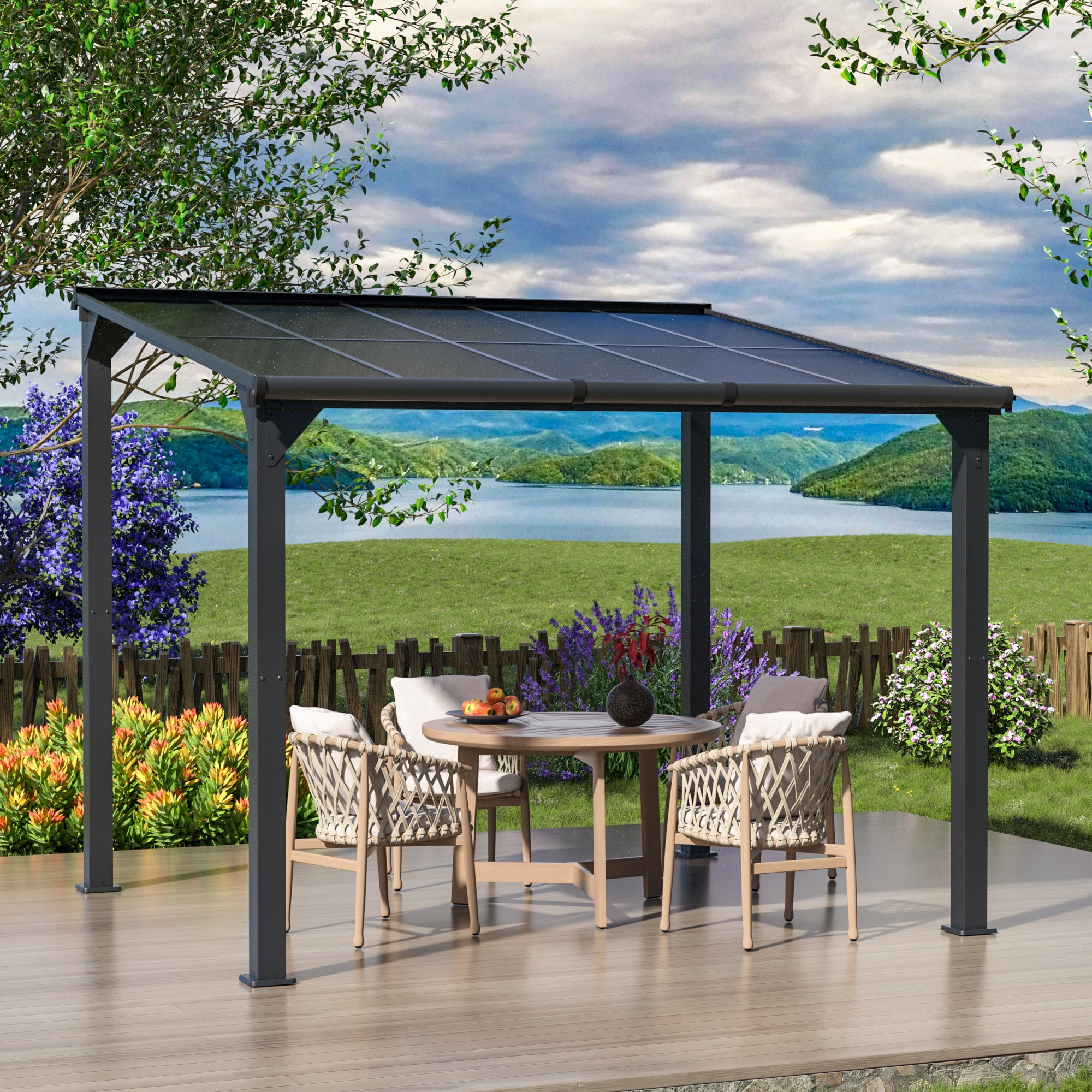 Jaxpety 14 x 10 ft. Hardtop Gazebo Outdoor Awnings for Patio, Backyard, Porch