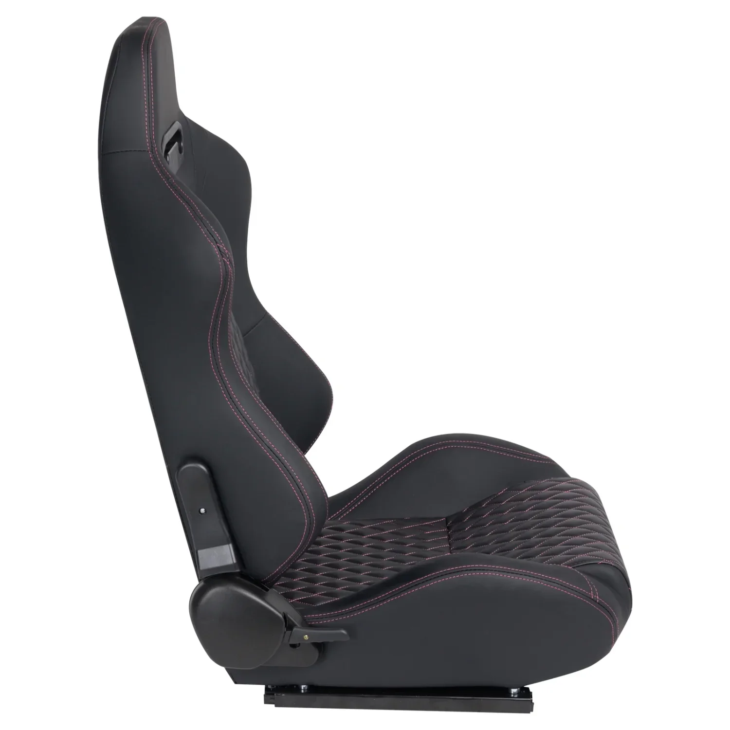 Racing Seats, PVC With Suede Material, Double Slider Design, Black - 2 Pieces