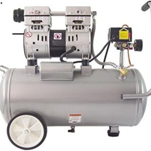 Air Tools 8010 Ultra Quiet Oil-Free Air Compressor, 1.0 HP, 8 Gallon, 120 PSI, 60 dB Noise Level